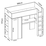 Composizione camera da letto Maha, 206x111 h178 cm, Bianco e Rovere