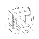 Composizione camera da letto Pax, 255x112h150 cm, Rovere e Antracite