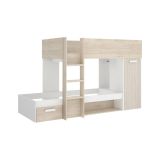 Composizione camera da letto Pinus, 246x112 h150 cm, Bianco e Rovere
