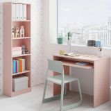 Composizione Camera da Letto Rosa Reversibile per Cameretta 90x54x79h cm, Misure Elementi Scrivania: 90x54h79, Libreria: 52x25h180 cm - Gaggi