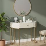 Consolle 100x40x75h cm bianco e oro - Niccolo
