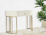 Consolle 100x40x75h cm bianco e oro - Niccolo