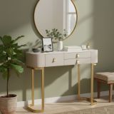Consolle 100x40x80h cm crema e oro - Ronda