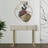 Consolle 100x40x80h cm crema e oro - Ronda