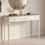 Consolle 107x37x80h cm bianco e marrone - Crypto