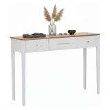Consolle 107x37x80h cm bianco e marrone - Crypto