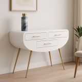 Consolle 110x40x80h cm bianco e oro - Tomato