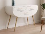 Consolle 110x40x80h cm bianco e oro - Tomato