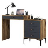 Consolle 124x40x84h cm noce e antracite - Artegna