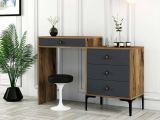 Consolle 124x40x84h cm noce e antracite - Artegna
