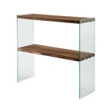 Consolle Agena, Tavolo allungabile multiuso, Consolle ingresso, Ripiano con allunghe, 90x30h80 cm, Noce