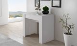Consolle allungabile Alberique, Tavolo con allunghe, Consolle multiuso, Tavolo da pranzo estensibile fino a 10 posti, 51-237x90h78 cm, Bianco opaco