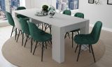 Consolle allungabile Alberique, Tavolo con allunghe, Consolle multiuso, Tavolo da pranzo estensibile fino a 10 posti, 51-237x90h78 cm, Bianco opaco