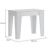 Consolle Allungabile Bianco 12 Posti Allungabile 305.6x90x75.2h cm, Meccanismo Estensione Allunghe Centrali - Gizio