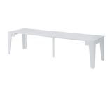 Consolle Allungabile Bianco 12 Posti Allungabile 305.6x90x75.2h cm, Meccanismo Estensione Allunghe Centrali - Gizio