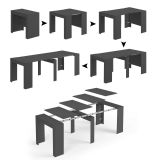 Consolle allungabile elegante 4-10 posti antracite - Abicitren