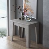 Consolle Allungabile Grigio Cemento Allungabile 12 Posti 305.6x90x75.2h cm, Meccanismo Estensione Allunghe Centrali - Gizio