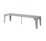 Consolle Allungabile Grigio Cemento Allungabile 12 Posti 305.6x90x75.2h cm, Meccanismo Estensione Allunghe Centrali - Gizio