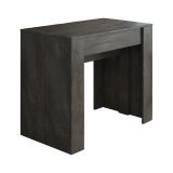 Consolle allungabile Maclodio, trasformabile in tavolo da pranzo, salvaspazio ed estensibile fino a 237 cm, 90-237x76,6x90 cm, Antracite