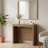 Consolle Allungabile Marrone Noce 8 Posti Allungabile 186x90x78h cm, Meccanismo Estensione a Incastro - Ficarolo