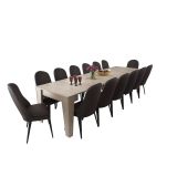 Consolle Allungabile Marrone Olmo Allungabile 12 Posti 305.6x90x75.2h cm, Meccanismo Estensione Allunghe Centrali - Gizio