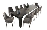 Consolle Allungabile Nero Antracite Allungabile 12 Posti 305.6x90x75.2h cm, Meccanismo Estensione Allunghe Centrali - Gizio