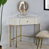 Consolle angolare 84x60x77h cm bianco e oro - Viscardo