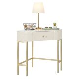 Consolle angolare 84x60x77h cm bianco e oro - Viscardo