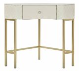 Consolle angolare 84x60x77h cm bianco e oro - Viscardo