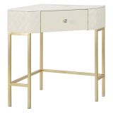 Consolle angolare 84x60x77h cm bianco e oro - Viscardo