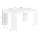 Consolle Bianco Colore Ripiano Bianco 144x90x76.6h cm, - Nairis