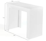 Consolle Bianco Colore Ripiano Bianco 144x90x76.6h cm, - Nairis