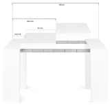 Consolle Bianco Colore Ripiano Bianco 144x90x76.6h cm, - Nairis