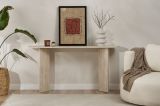 Consolle Bianco Marmo un Ripiano Peso Supportato 25 kg 150x35x75h cm, Colore Ripiano Bianco - Cercino