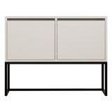 Consolle Bianco Nero 2 Vani Colore Struttura Nero 90x34x70h cm, Colore Ripiano Bianco - Arresi