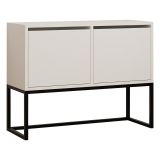 Consolle Bianco Nero 2 Vani Colore Struttura Nero 90x34x70h cm, Colore Ripiano Bianco - Arresi