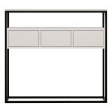 Consolle Bianco Nero un Ripiano un Vano 100x29x90h cm, Colore Struttura Nero - Pianfei