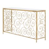 Consolle Bianco oro un Ripiano Materiale Struttura in Marmo 140x36x82h cm, Colore Ripiano Bianco - Goris