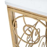 Consolle Bianco oro un Ripiano Materiale Struttura in Marmo 140x36x82h cm, Colore Ripiano Bianco - Goris