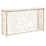 Consolle Bianco oro un Ripiano Materiale Struttura in Marmo 140x36x82h cm, Colore Ripiano Bianco - Goris