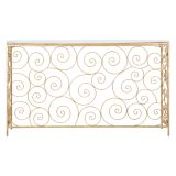 Consolle Bianco oro un Ripiano Materiale Struttura in Marmo 140x36x82h cm, Colore Ripiano Bianco - Goris