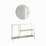Consolle Bianco Panna 2 Ripiani 3 Vani 120x30x80h cm, Peso Supportato 60 kg - Vaprio