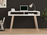 Consolle Bianco Rovere Marrone 2 Vani Colore Struttura Marrone 120x60x75h cm, Colore Ripiano Bianco - Busachi