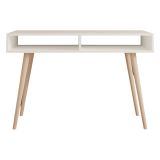 Consolle Bianco Rovere Marrone 2 Vani Colore Struttura Marrone 120x60x75h cm, Colore Ripiano Bianco - Busachi
