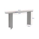Consolle Bianco un Ripiano Peso Supportato 25 kg 150x35x75h cm, Colore Ripiano Bianco - Cercino