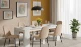 Consolle Compton, Tavolo da pranzo allungabile, Tavolo con allunghe multiuso estensibile fino a 10 posti, 51-237x90h78 cm, Bianco Lucido