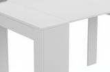 Consolle Compton, Tavolo da pranzo allungabile, Tavolo con allunghe multiuso estensibile fino a 10 posti, 51-237x90h78 cm, Bianco Lucido