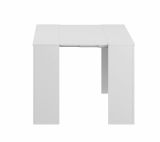 Consolle Compton, Tavolo da pranzo allungabile, Tavolo con allunghe multiuso estensibile fino a 10 posti, 51-237x90h78 cm, Bianco Lucido