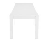 Consolle Compton, Tavolo da pranzo allungabile, Tavolo con allunghe multiuso estensibile fino a 10 posti, 51-237x90h78 cm, Bianco Lucido