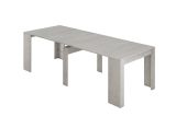 Consolle Compton, Tavolo da pranzo allungabile, Tavolo con allunghe multiuso estensibile fino a 10 posti, 51-237x90h78 cm, Cemento